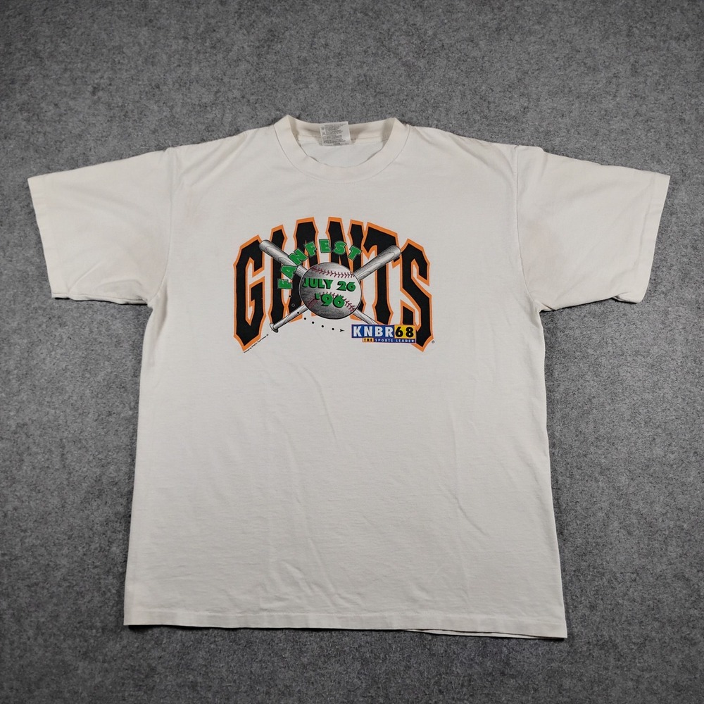 Vintage 1996 San Francisco Giants Fanfest T Shirt White PowerPro Oneita Mens L
